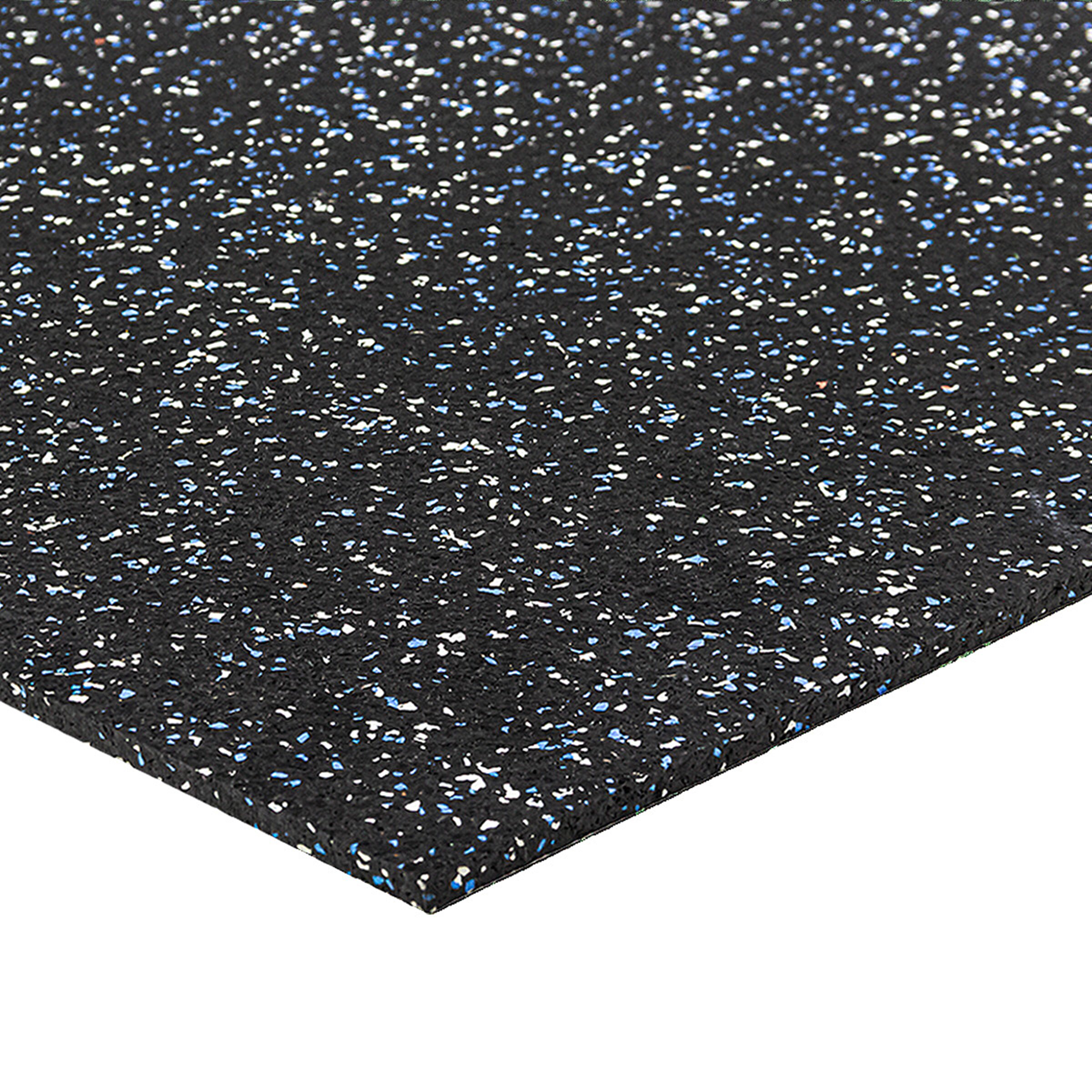 Černo-bílo-modrá gumová modulová puzzle dlažba FLOMA FitFlo SF1050 - délka 50 cm, šířka 50 cm, výška 0,8 cm