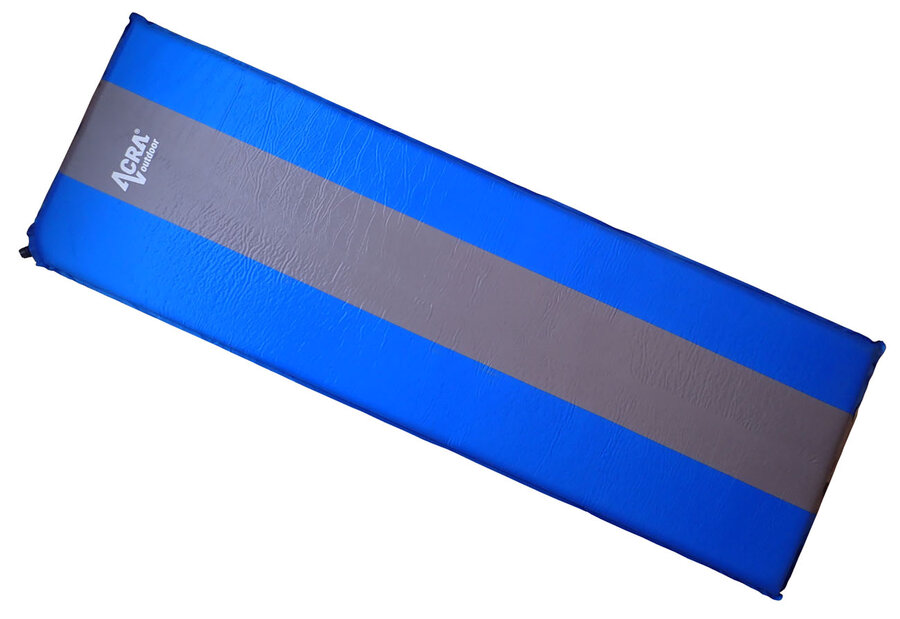 Modro-sivá samonafukovacia karimatka - dĺžka 198 cm, šírka 62,5 cm a výška 5 cm