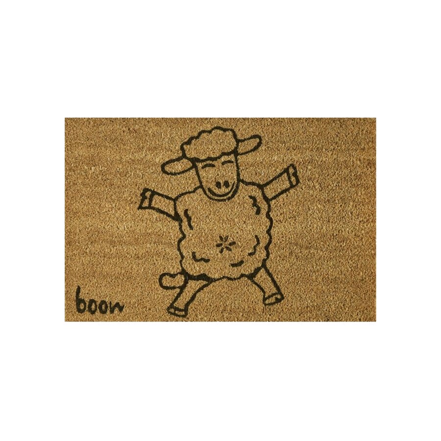Kokosová čistící venkovní vstupní rohožka FLOMA Sheep - délka 40 cm, šířka 60 cm, výška 1,4 cm
