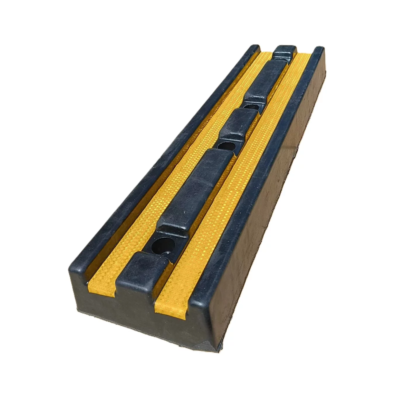 Rampenstopp aus Gummi - Länge 100 cm, Breite 25 cm, Höhe 10 cm - gelb-schwarzer