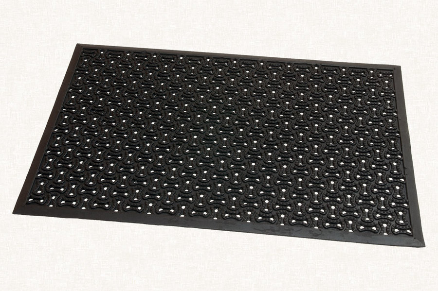Gumová čistící vstupní rohožka FLOMA Scrapy - délka 60 cm, šířka 90 cm, výška 0,8 cm
