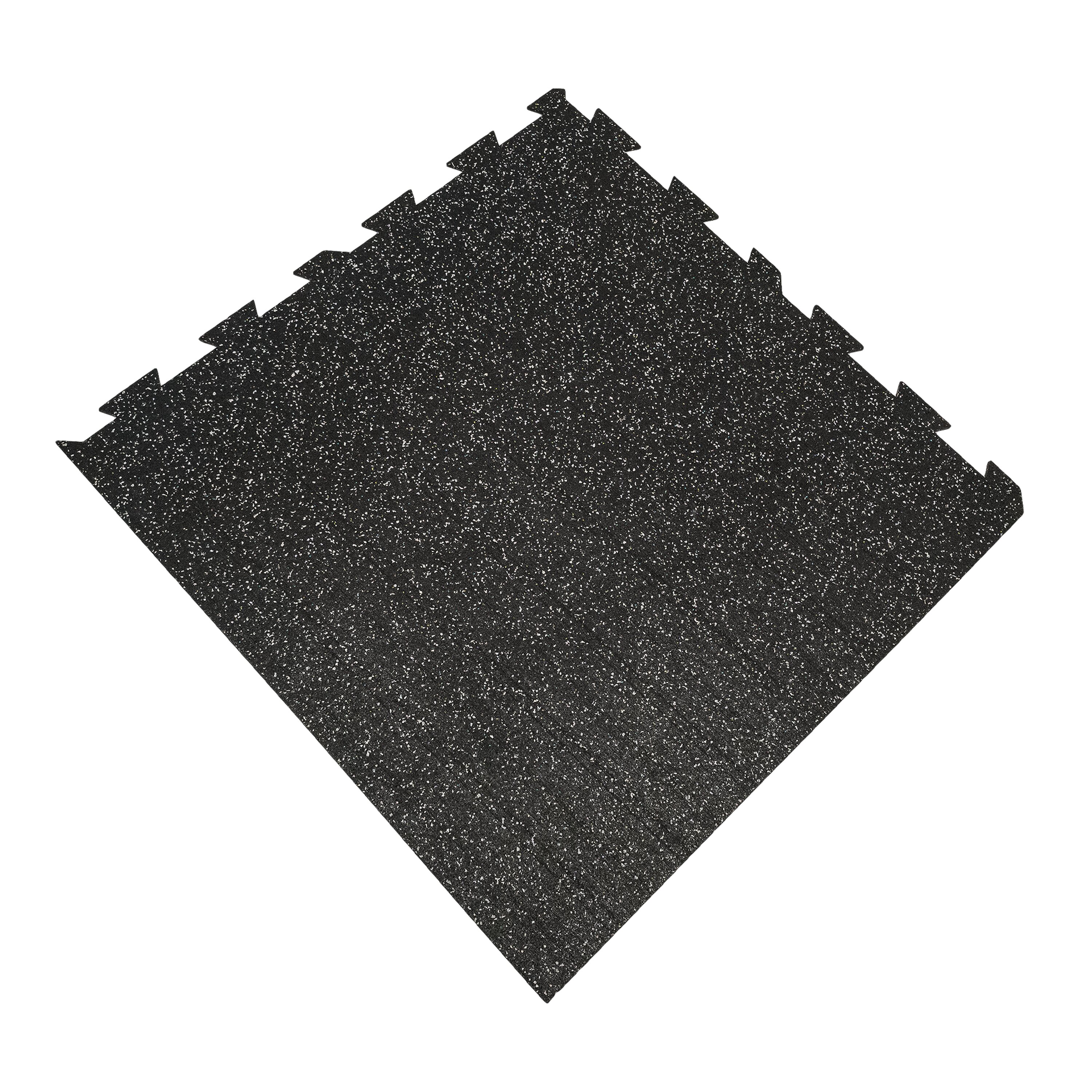 Čierno-sivá gumová modulová puzzle dlažba (roh) FLOMA FitFlo SF1050 - dĺžka 100 cm, šírka 100 cm, výška 1,6 cm