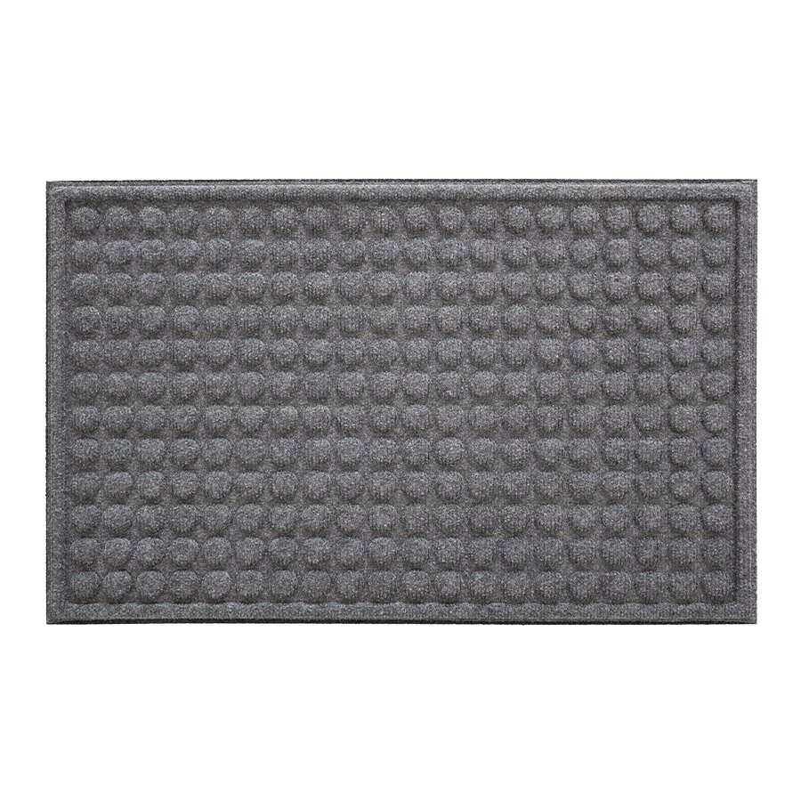 Šedá textilná gumová vstupná rohož FLOMA Rounds - dĺžka 45 cm, šírka 75 cm, výška 1,1 cm
