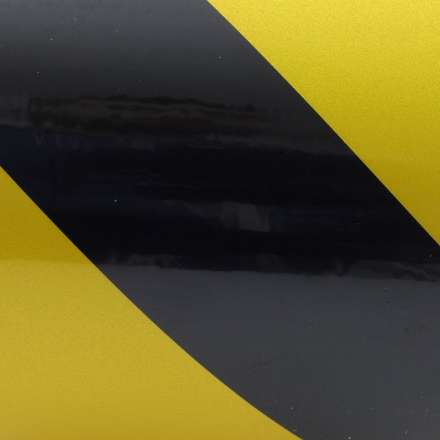 Černo-žlutá pravá reflexní výstražná páska - délka 45 m a šířka 5 cm