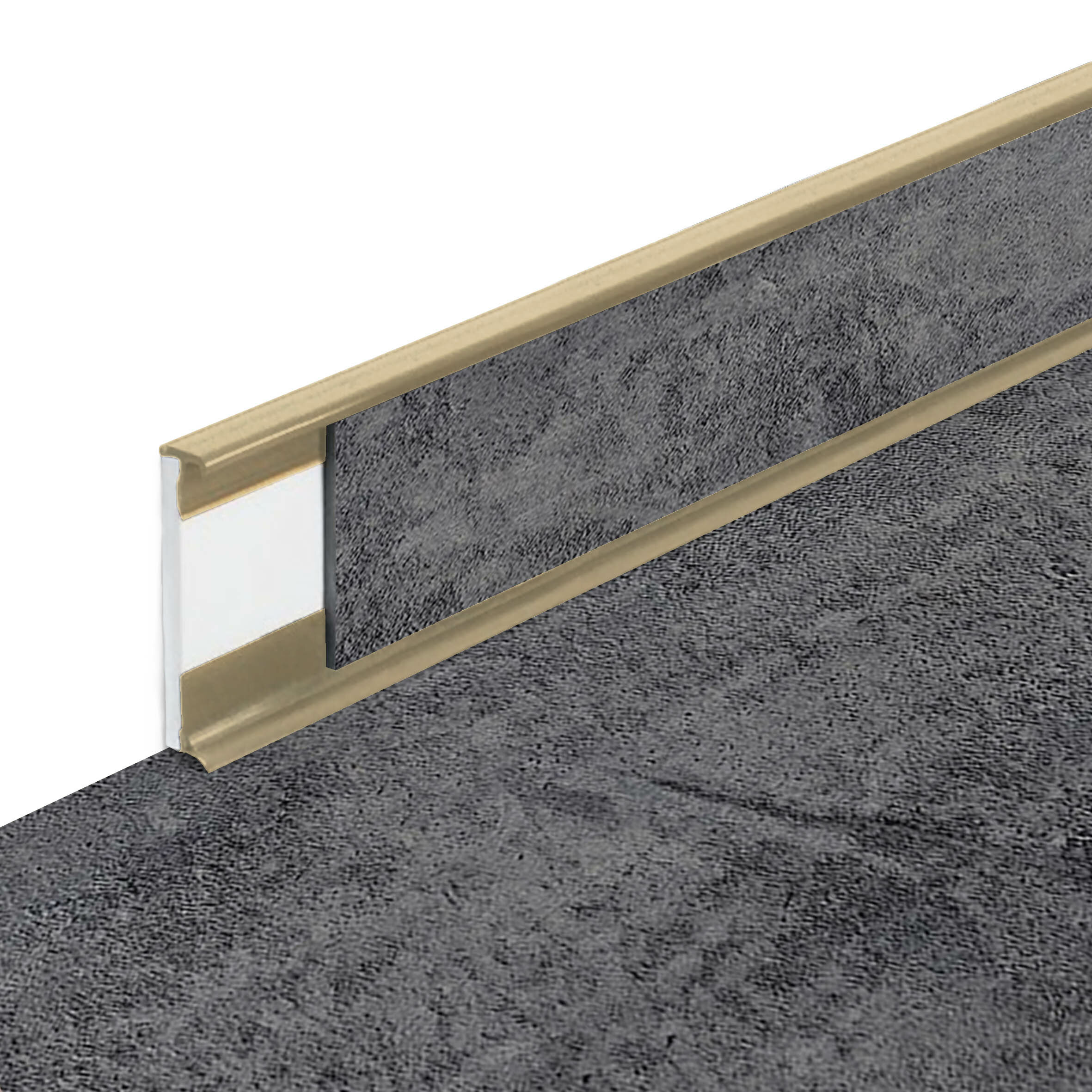 PVC vinylová soklová podlahová lišta Fortelock Business Forsen Rugged Canyon C021 Beige - dĺžka 200 cm, výška 5,8 cm, hrúbka 1,2 cm