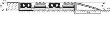 Gumová hliníková venkovní vstupní rohož FLOMA Alu Standard - délka 100 cm, šířka 100 cm, výška 1,7 cm