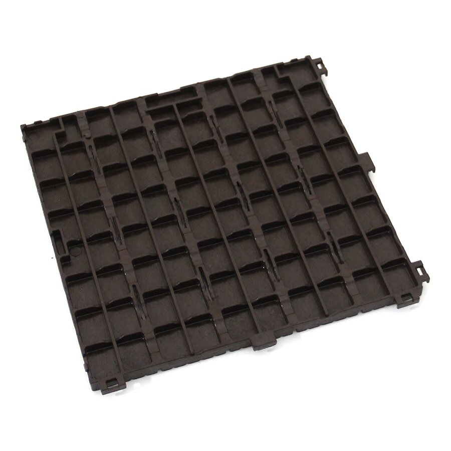 Hnedá gumová terasová dlažba FLOMA Cosmopolitan - dĺžka 30,5 cm, šírka 30,5 cm a výška 1,5 cm