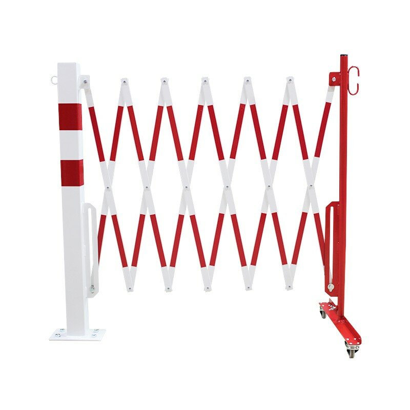 Bielo-červená stĺpiková mobilná zábrana - dĺžka 3,6 ma výška 1,05 m