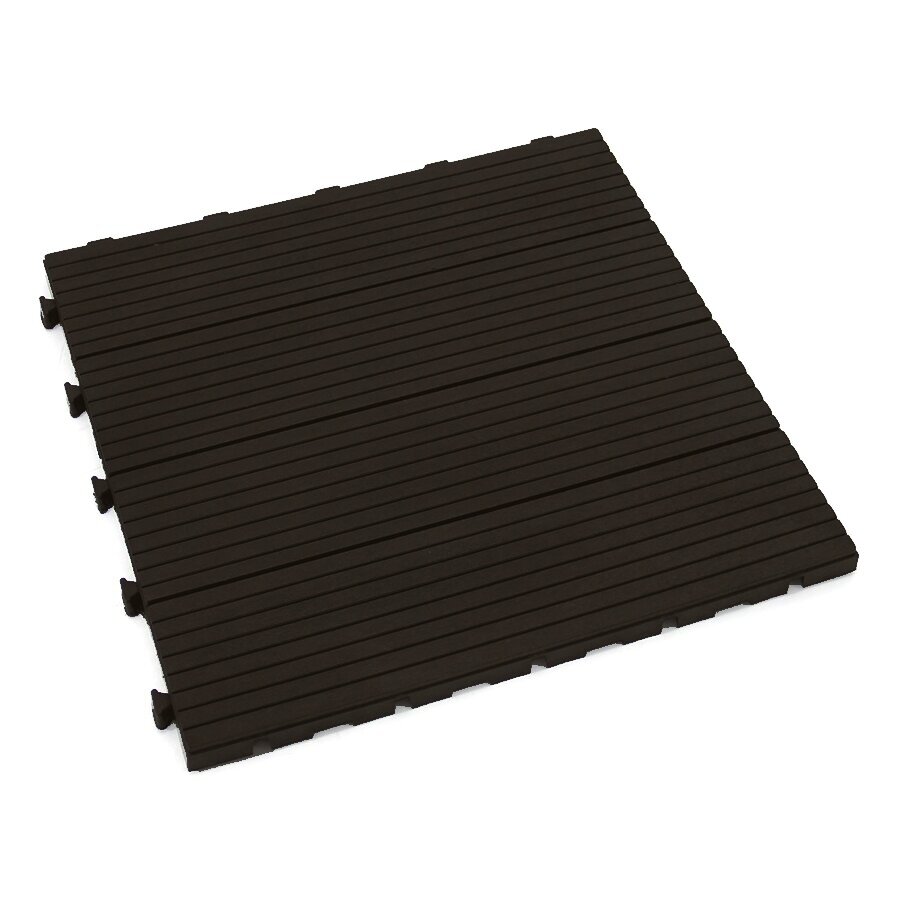 Hnedá gumová terasová dlažba FLOMA Cosmopolitan - dĺžka 45,8 cm, šírka 45,8 cm a výška 2,5 cm