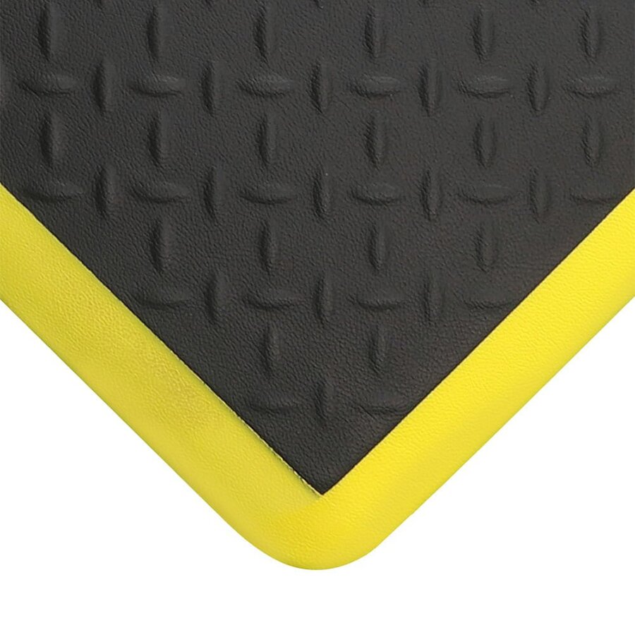 Čierno-žltá penová protiúnavová protišmyková rohož - dĺžka 90 cm, šírka 60 cm, výška 1,8 cm