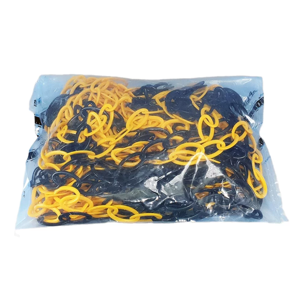 Čierno-žltá plastová vymedzovacia reťaz - priemer 0,6 cm, dĺžka 25 m