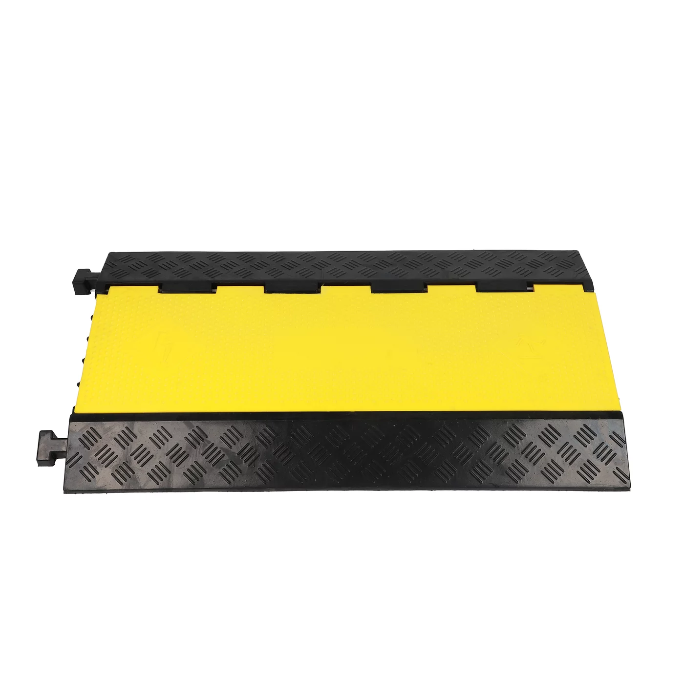 Anti-Rutsch Kabelbrücke aus Gummi 5x32x35 FLOMA - Länge 90 cm, Breite 50 cm, Höhe 5 cm - Schwarz-Gelb