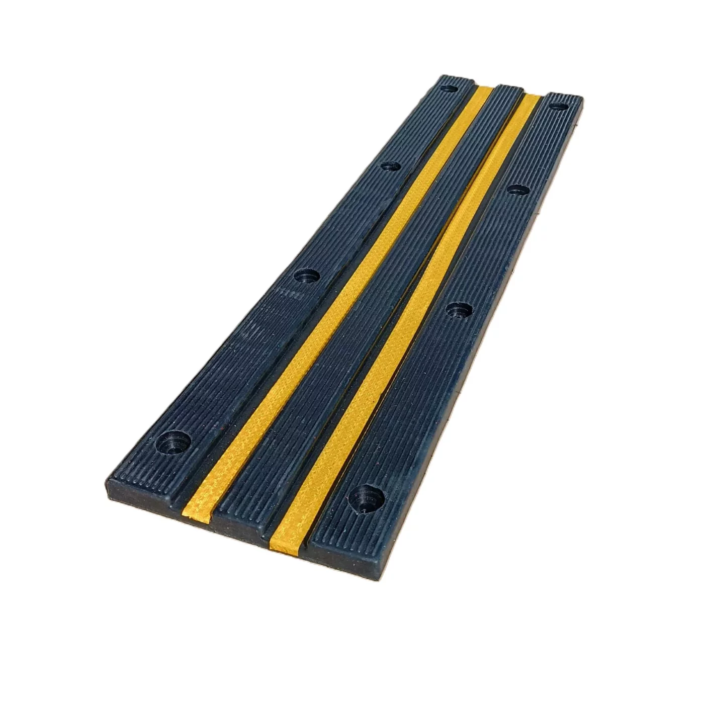 Rampenstopp aus Gummi - Länge 100 cm, Breite 25 cm, Höhe 4 cm - gelb-schwarzer