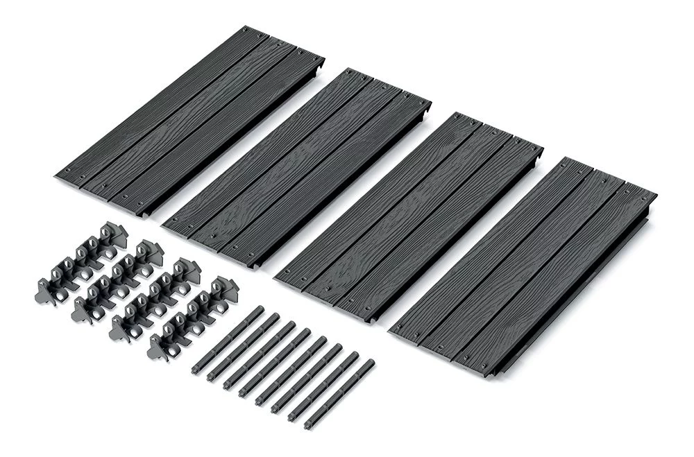 Erhöhter stapelbarer Beet - Länge 75,6 cm, Breite 75,6 cm, Höhe 25 cm - brauner Und grauer