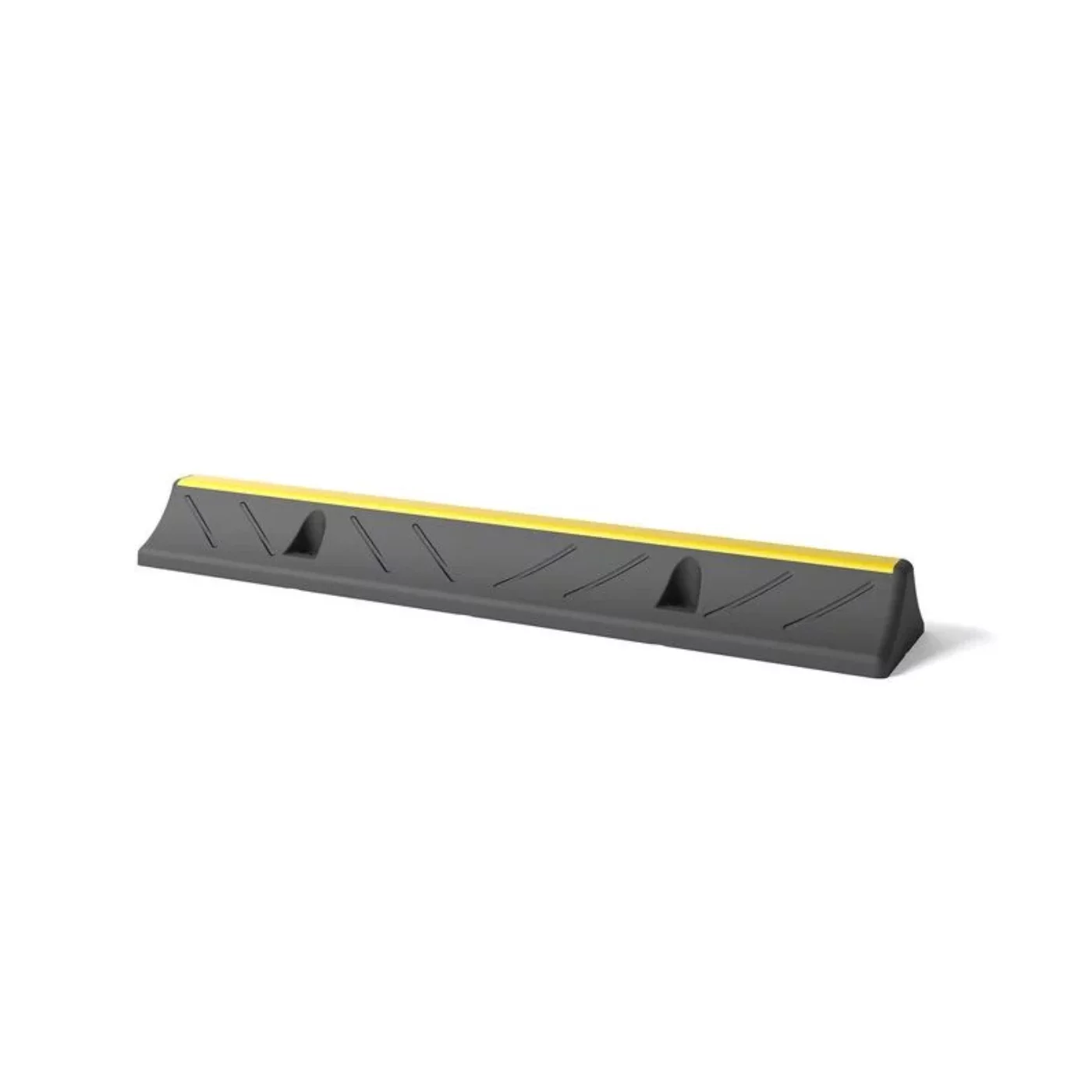 Radstopper aus Gummi WS - Länge 100 cm, Breite 30 cm, Höhe 15 cm - Schwarz-Gelb