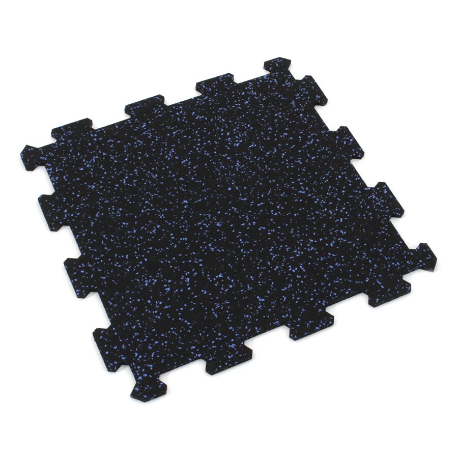 Černo-modrá gumová modulová puzzle dlažba (střed) FLOMA IceFlo SF1100 - délka 100 cm, šířka 100 cm a výška 0,8 cm