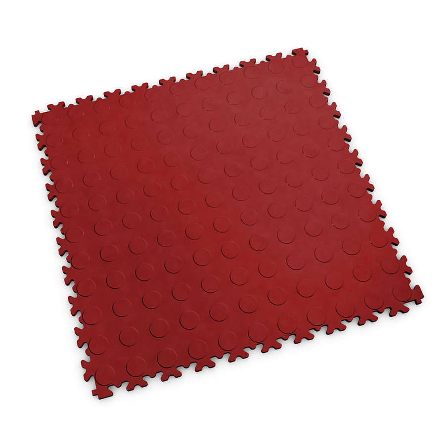 Červená PVC vinylová zátěžová dlažba Fortelock Industry Ultra - délka 51 cm, šířka 51 cm a výška 1 cm