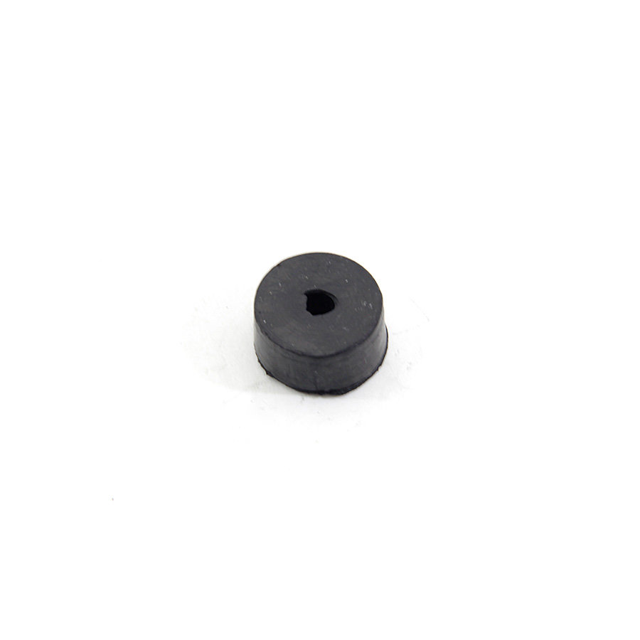 Černý pryžový válcový doraz s dírou pro šroub FLOMA - průměr 2 cm a výška 1 cm