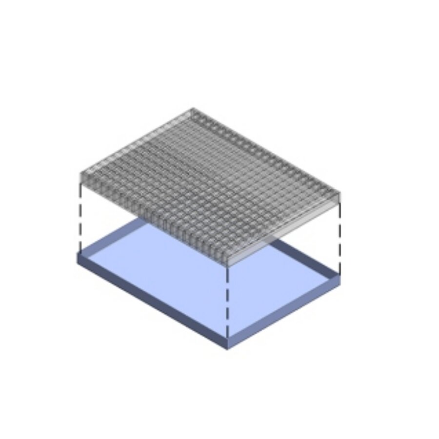 Ocelový pozinkovaný rám s odtokovou vanou pro kartáčové podlahové rošty FLOMA