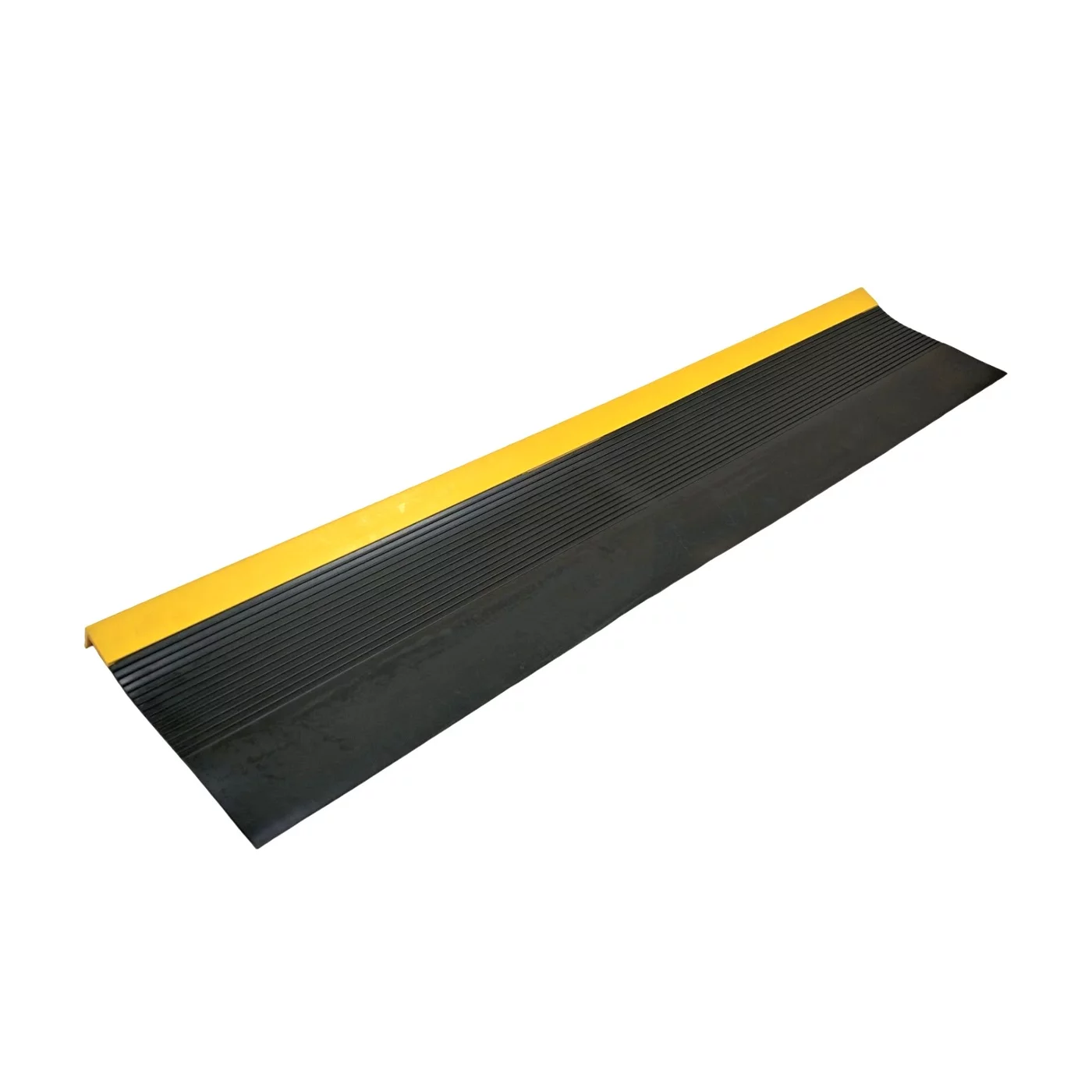 Černo-žlutý gumový nášlap na schody FLOMA ST50 - délka 32 cm, šířka 150 cm, výška 0,4 cm