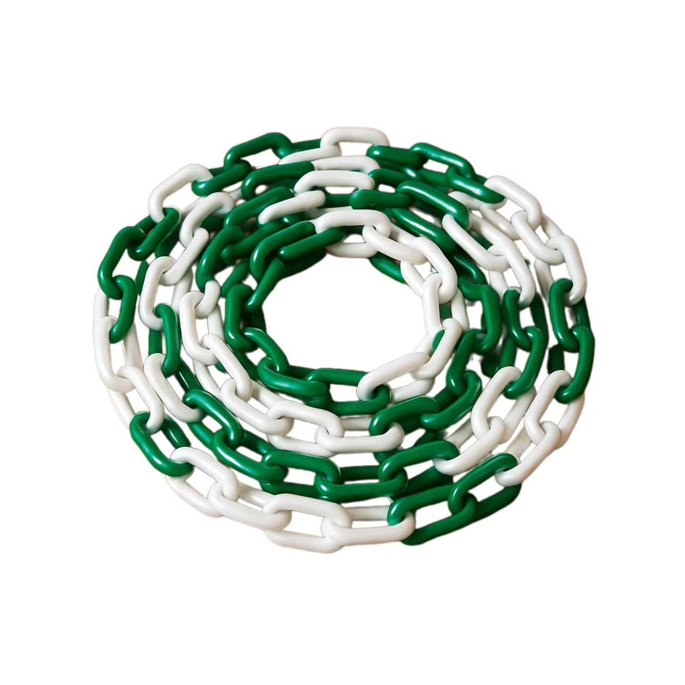 Zeleno-biela plastová (PP) vymedzovacia reťaz FLOMA TC87 TC61 - dĺžka 25 m, šírka 0,6 cm