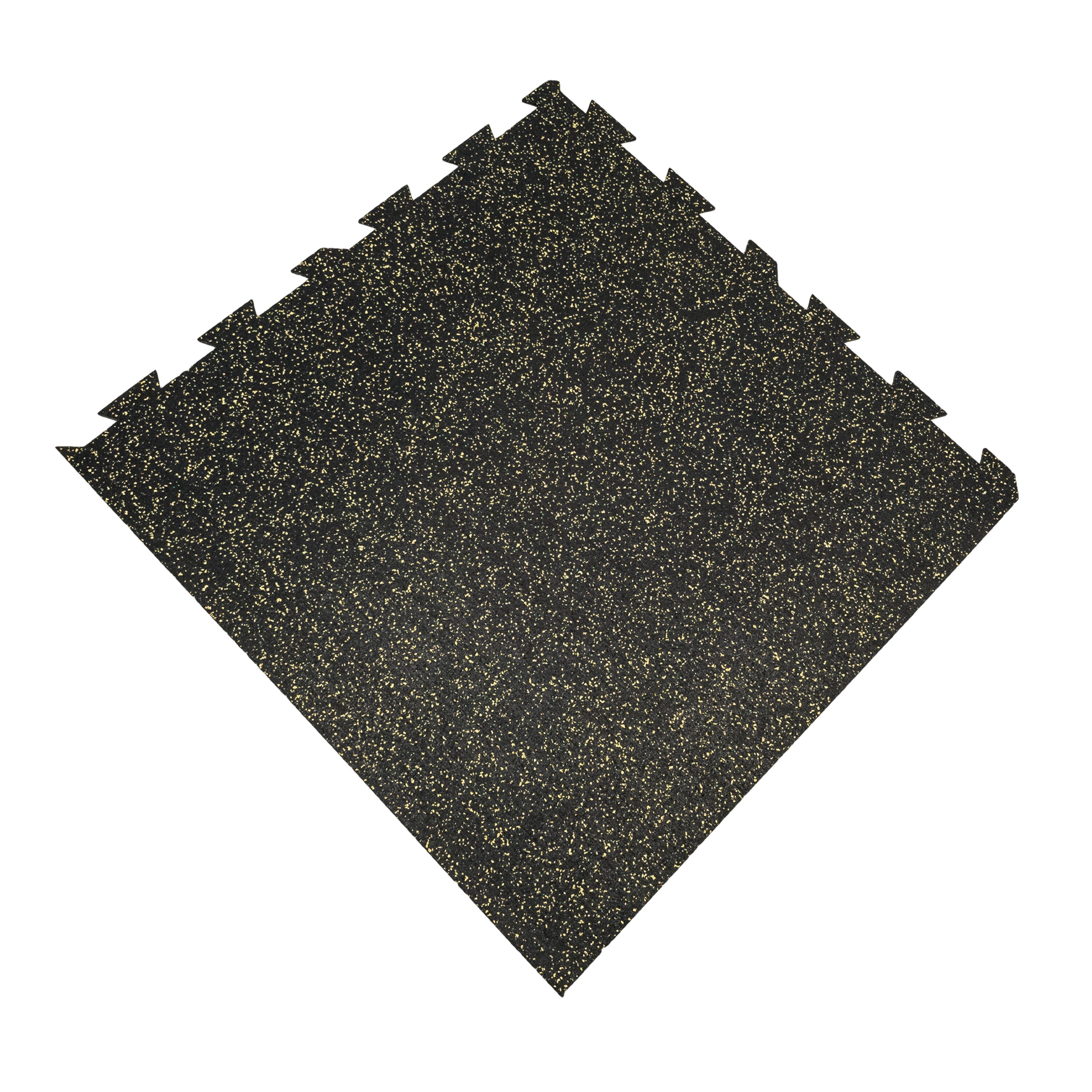 Čierno-žltá podlahová guma (puzzle - roh) FLOMA FitFlo SF1050 - dĺžka 100 cm, šírka 100 cm, výška 1,6 cm