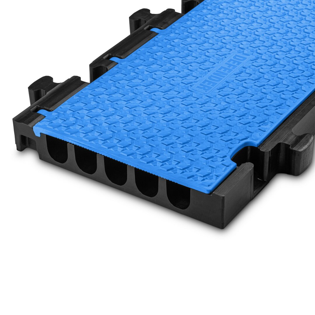 Čierno-modrý plastový modulárny káblový most s vekom DEFENDER MIDI 5 2D - dĺžka 100 cm, šírka 32,5 cm a výška 5,4 cm