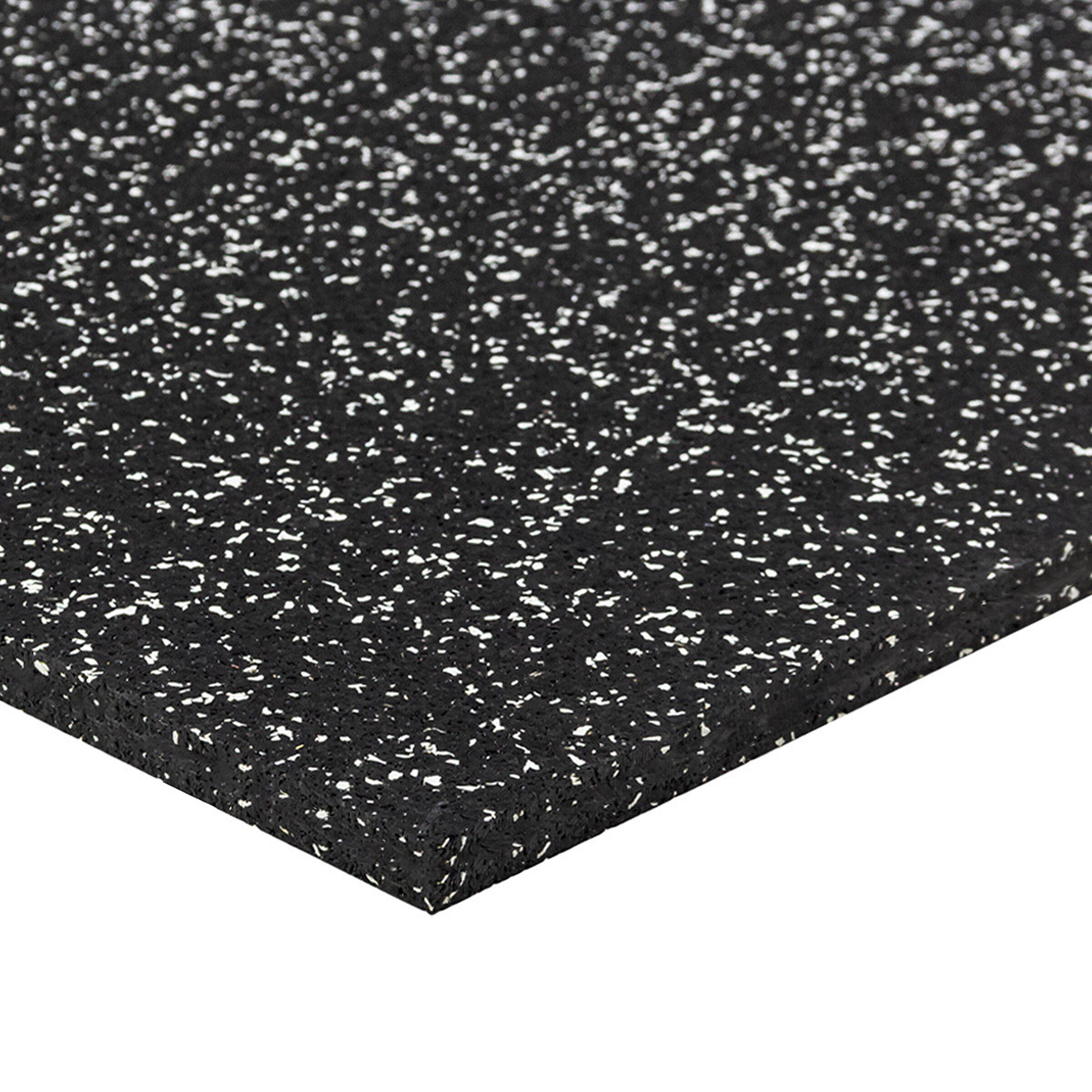 Černo-bílá gumová puzzle modulová dlažba FLOMA SF1050 FitFlo - délka 50 cm, šířka 50 cm, výška 1,6 cm