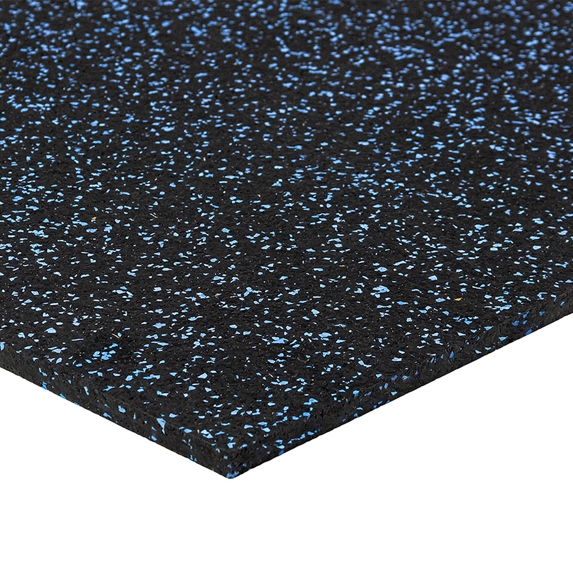 Čierno-modrá gumová modulová puzzle dlažba (okraj) FLOMA FitFlo SF1050 - dĺžka 100 cm, šírka 100 cm a výška 1 cm