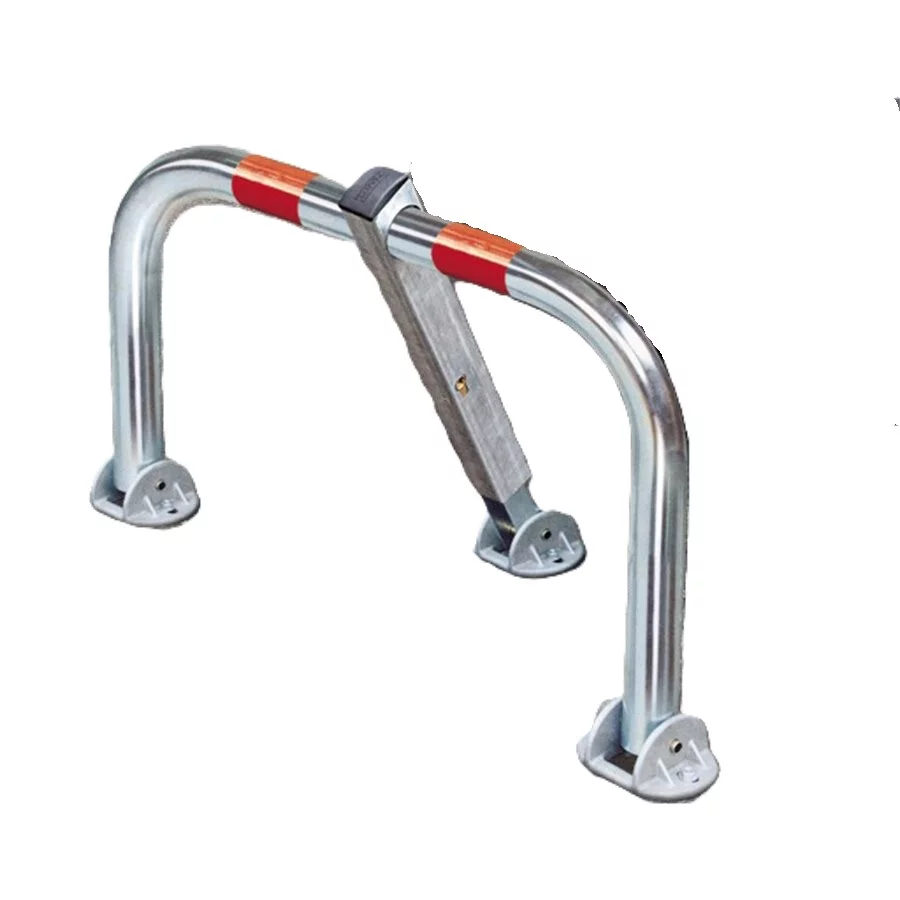 Parkende Parkschranke aus Stahl - Breite 83 cm, Höhe 46,4 cm - silberne
