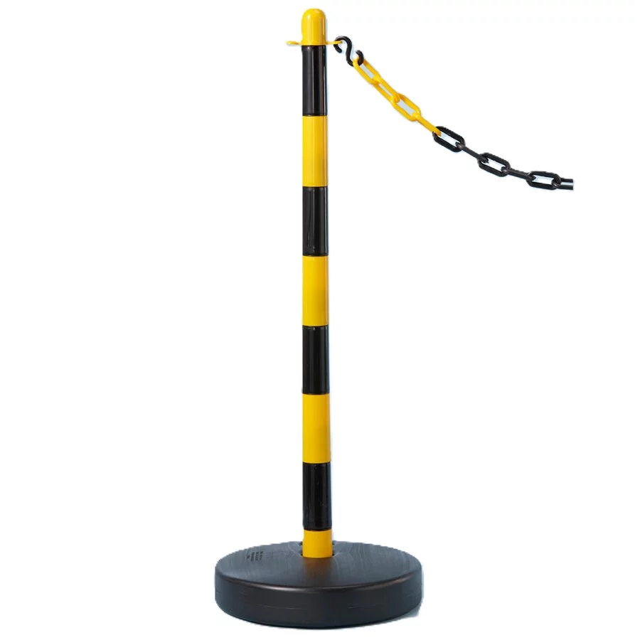 Spalte aus Kunststoff - Durchmesser 3,9 cm, Höhe 90 cm - gelb-schwarze