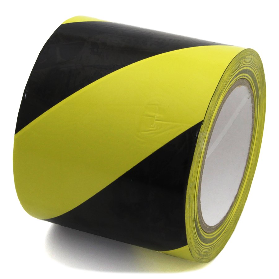Černo-žlutá levá výstražná páska - délka 33 m a šířka 10 cm