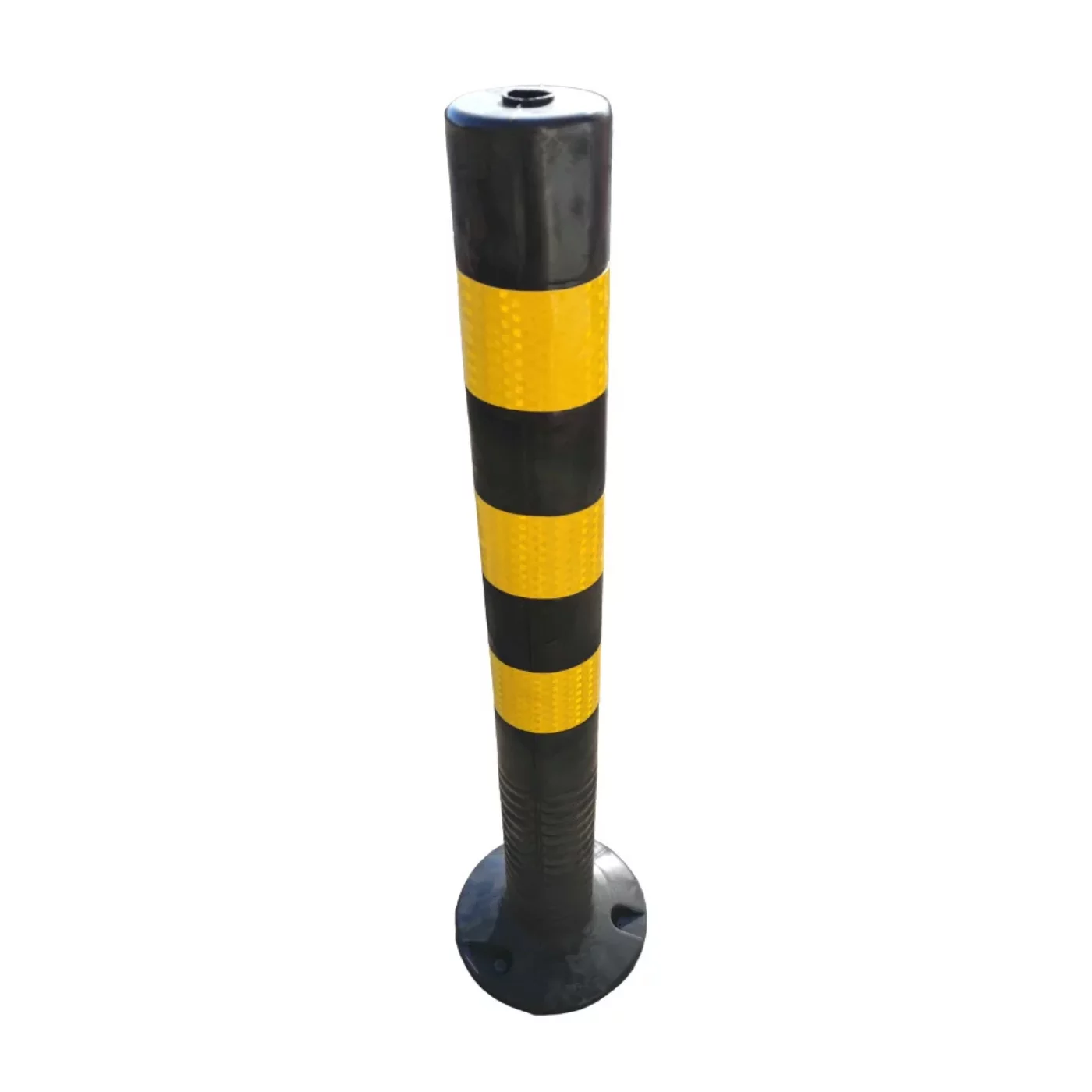 Černo-žlutý plastový samonarovnávací sloupek - průměr 8 cm, výška 75 cm