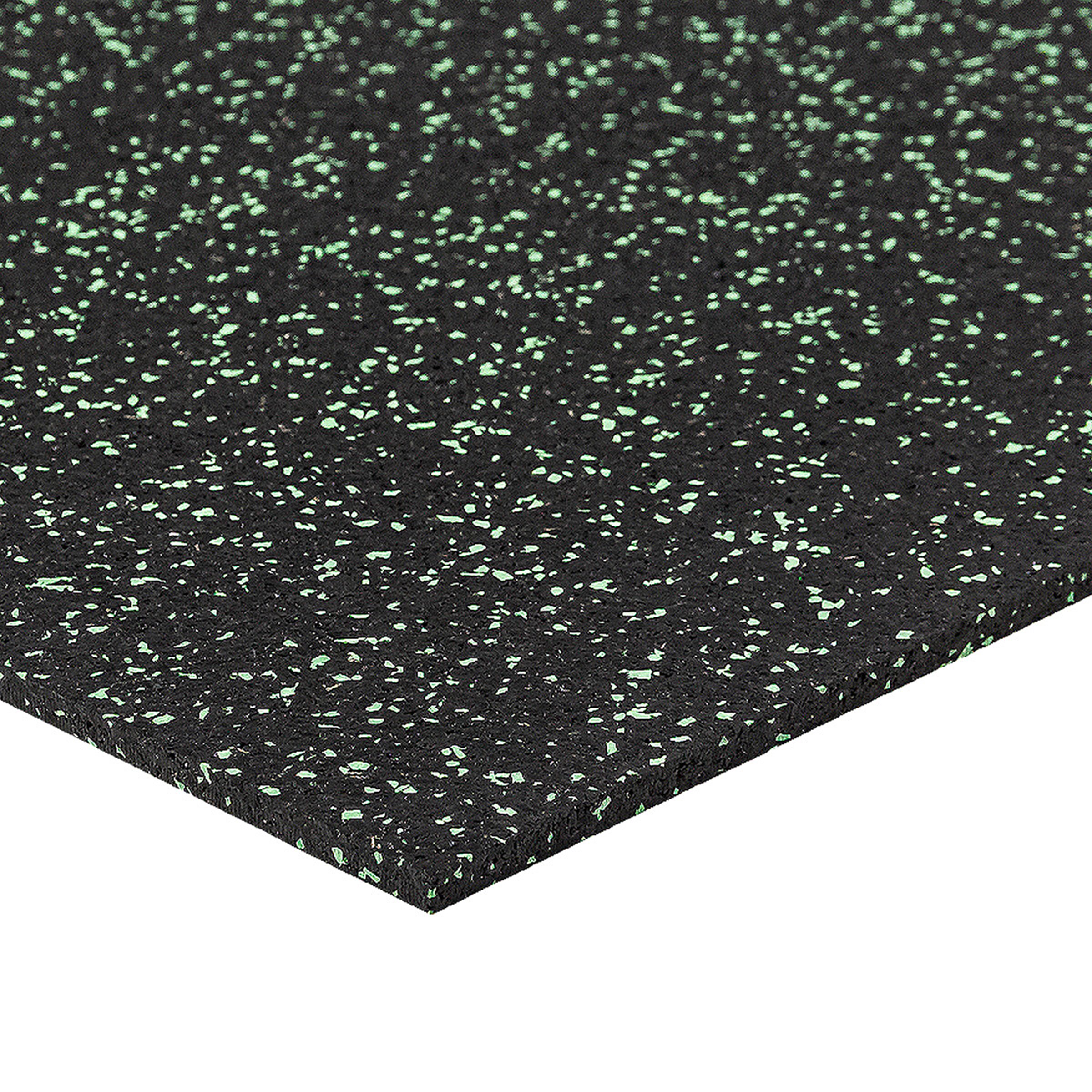 Čierno-zelená gumová modulová puzzle dlažba (okraj) FLOMA FitFlo SF1050 - dĺžka 50 cm, šírka 50 cm, výška 0,8 cm