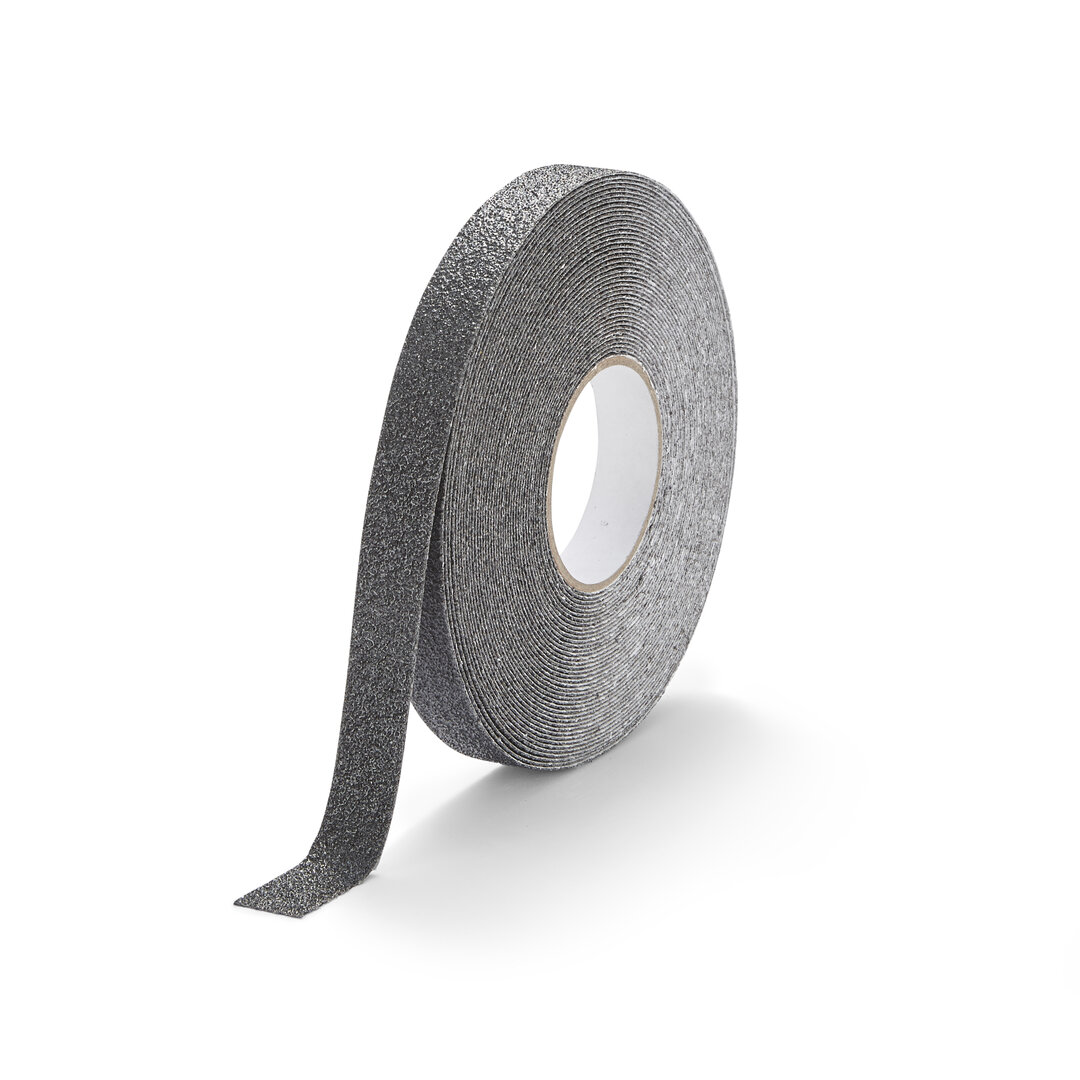 Černá korundová chemicky odolná protiskluzová páska FLOMA Extra Super Chemical Resistant - délka 18,3 m, šířka 2,5 cm, tloušťka 1 mm