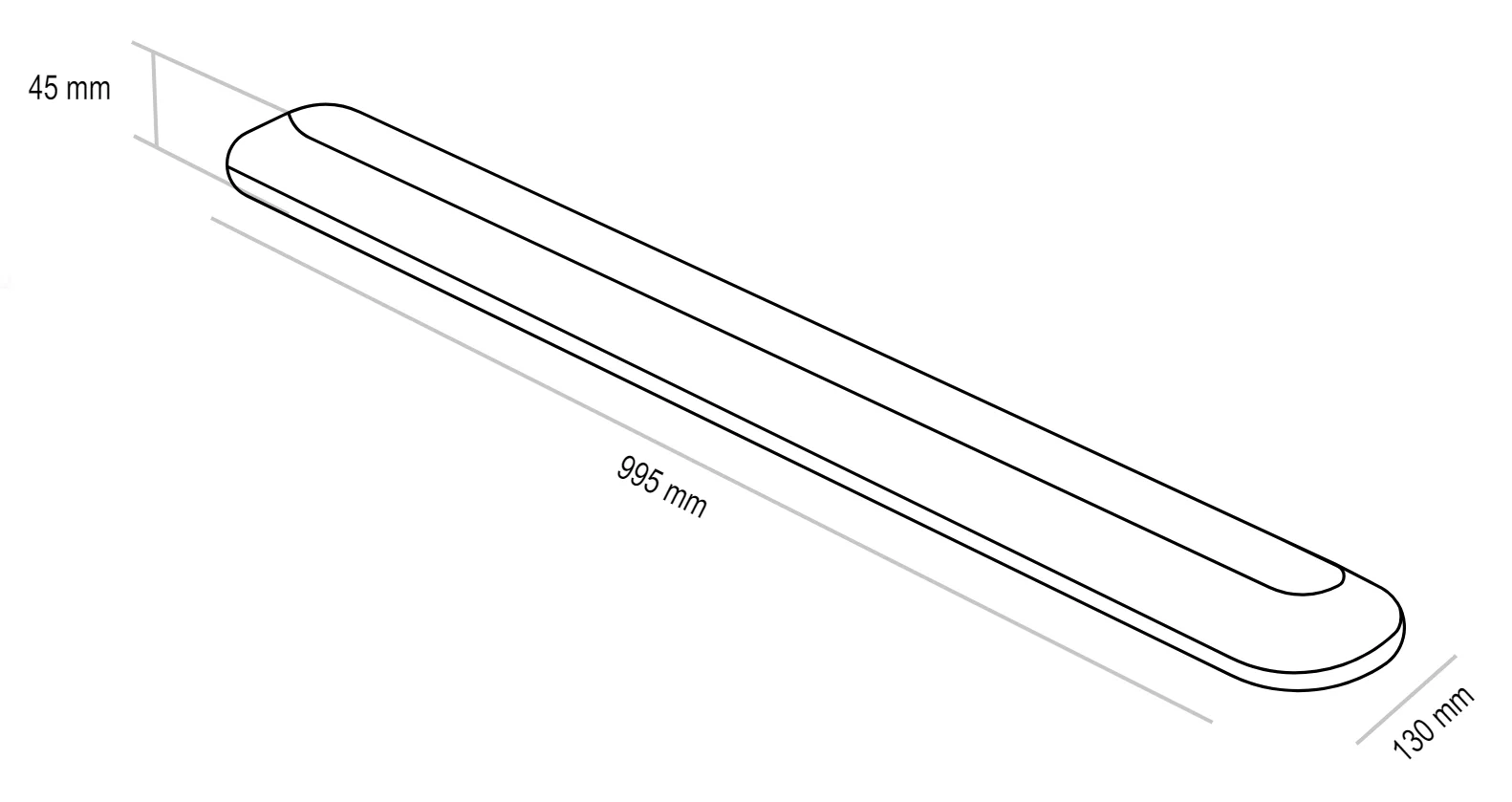 Ogranicznik parkingowy gumowy czarno-żółty - długość 100 cm, szerokość 13 cm, wysokość 4,5 cm