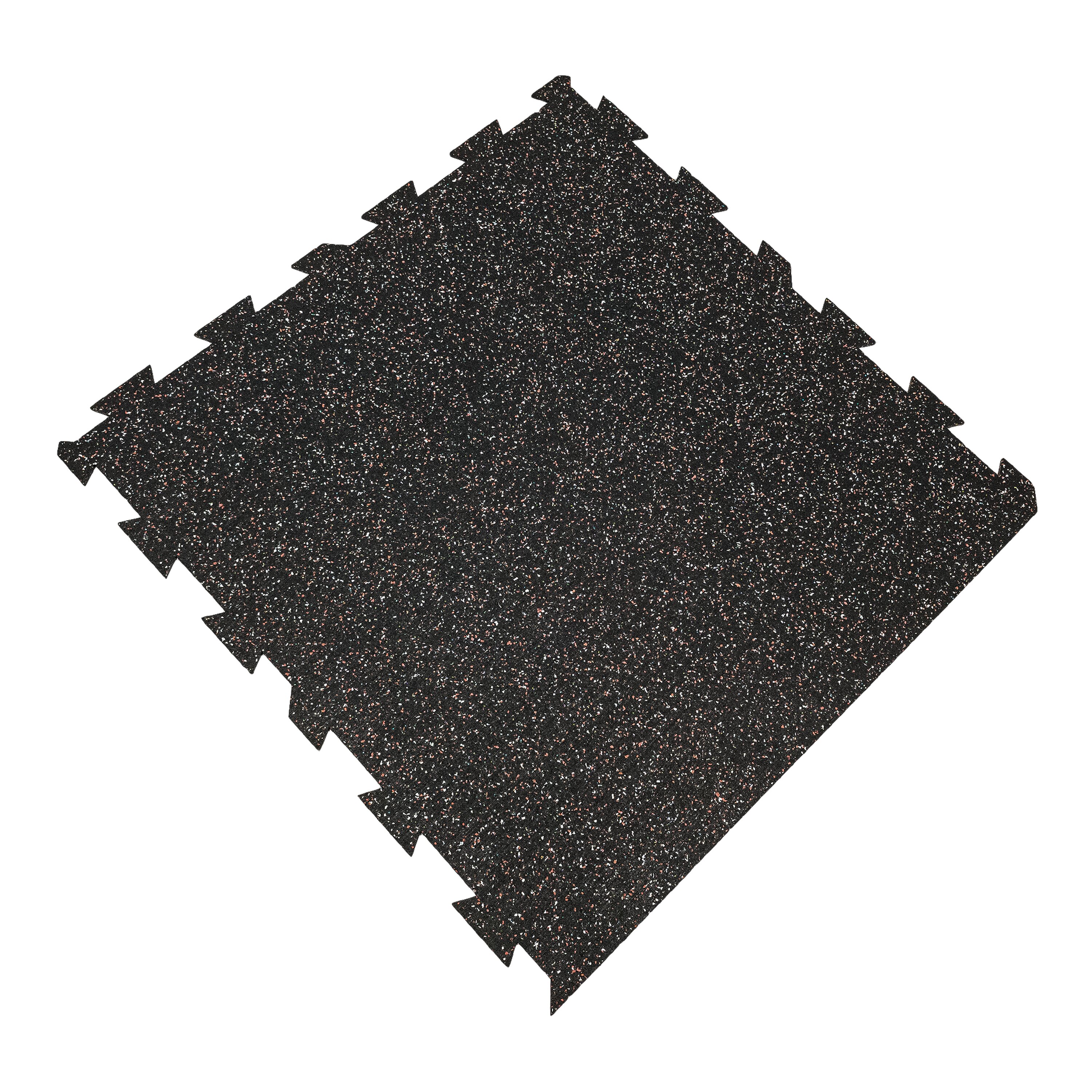 Čierno-bielo-červená podlahová guma (puzzle - okraj) FLOMA FitFlo SF1050 - dĺžka 100 cm, šírka 100 cm, výška 0,8 cm