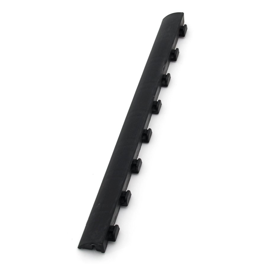 Černý plastový nájezd "samec" pro terasovou dlažbu Linea Striped - délka 58 cm, šířka 5,6 cm a výška 2,5 cm