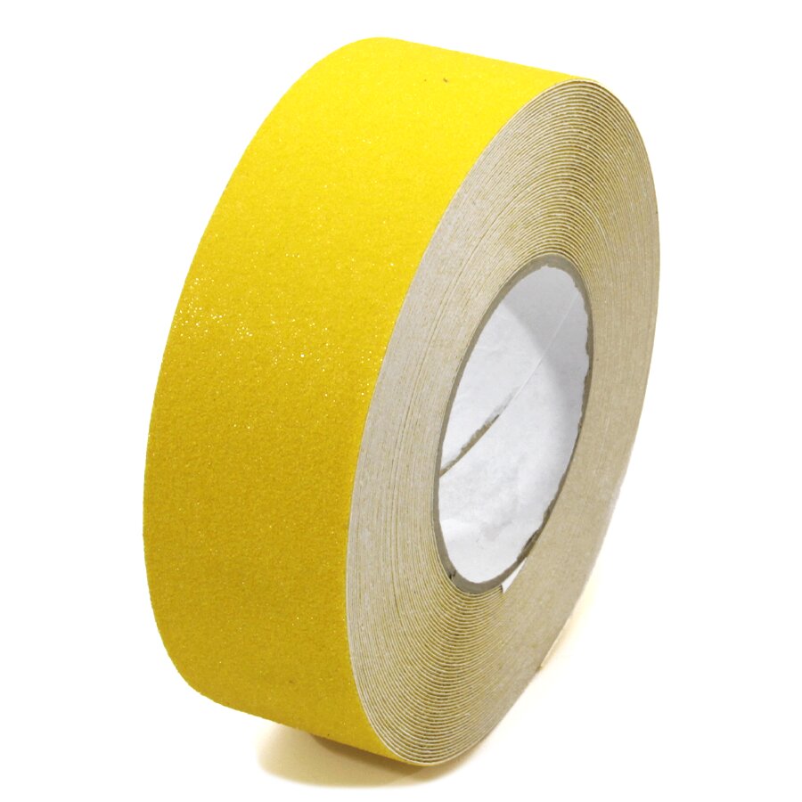 Žltá korundová protišmyková páska FLOMA Standard - dĺžka 18,3 m, šírka 5 cm, hrúbka 0,7 mm