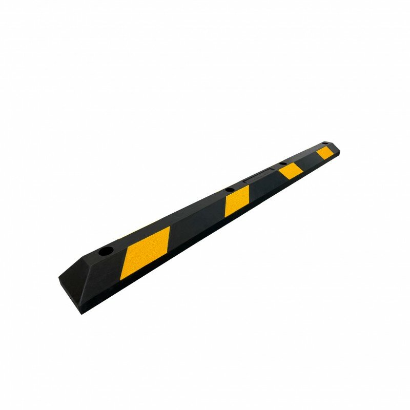 Čierno-žltý gumový reflexný parkovací doraz - dĺžka 183 cm, šírka 15 cm, výška 10 cm
