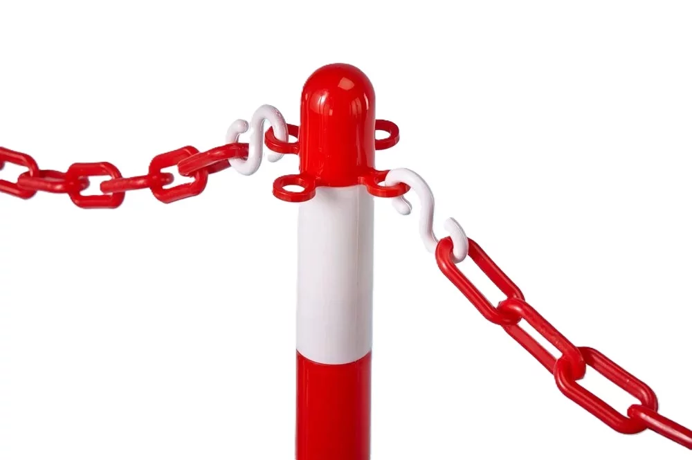 Spalte aus Kunststoff - Durchmesser 3,9 cm, Höhe 90 cm - rot-weiße