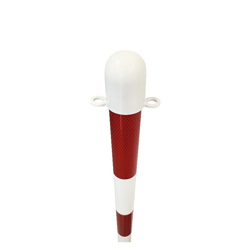 Bielo-červený plastový uzemňovací vymedzovací stĺpik s reflexným pruhom - výška 113 cm