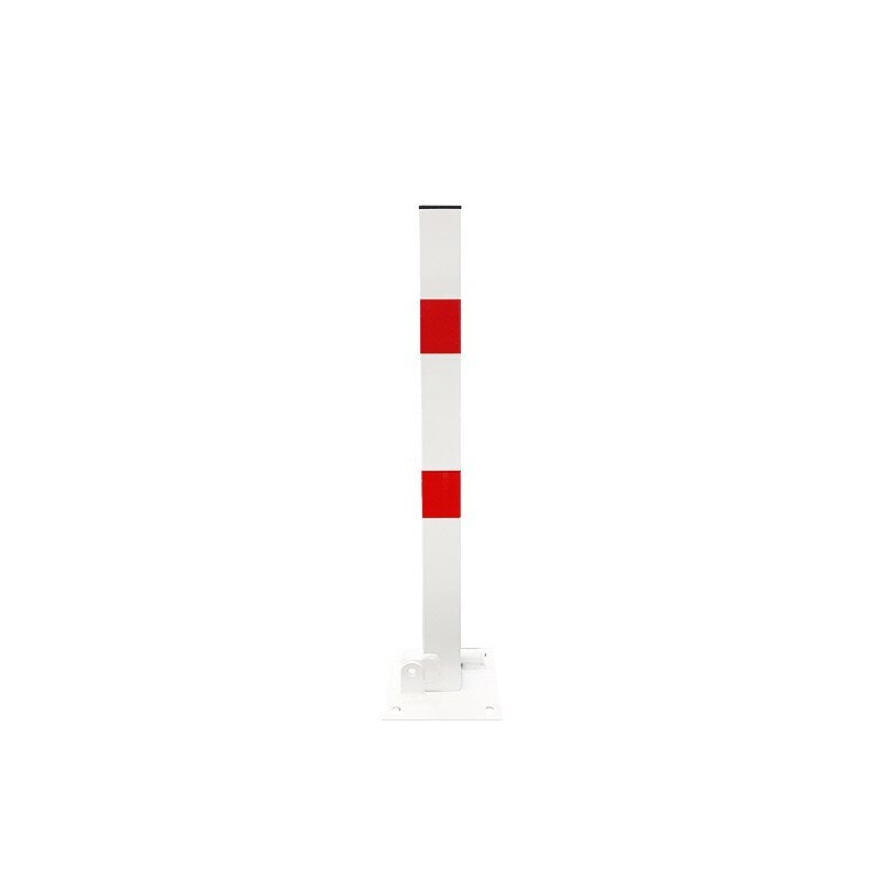 Bielo-červený oceľový skladací parkovací stĺpik - výška 61 cm