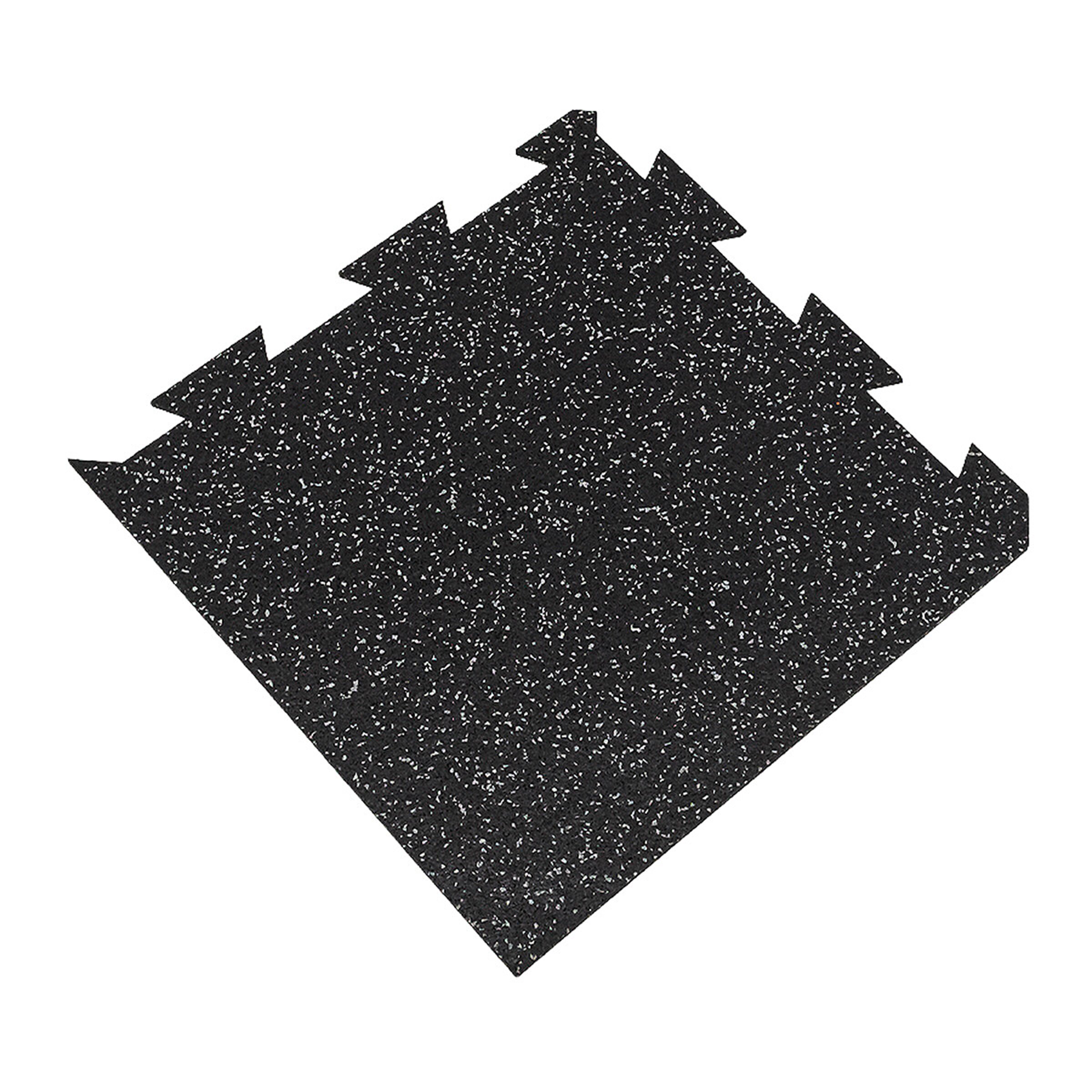 Čierno-sivá gumová modulová puzzle dlažba (roh) FLOMA FitFlo SF1050 - dĺžka 50 cm, šírka 50 cm, výška 1,6 cm