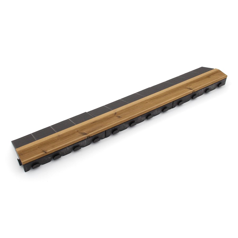Dřevěný nájezd "samec" pro terasovou dlažbu Linea Combi-Wood - délka 118 cm, šířka 20,5 cm a výška 6,5 cm