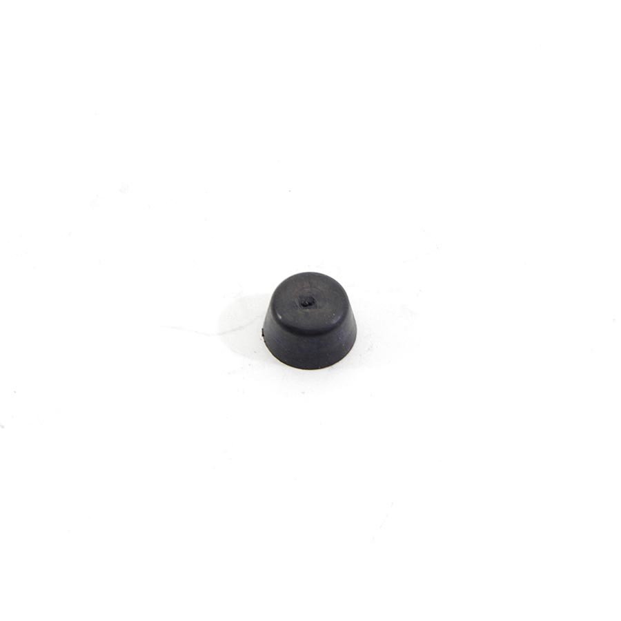 Černý gumový doraz návlečný pro hlavu šroubu FLOMA - průměr 1,5 cm a výška 0,9 cm