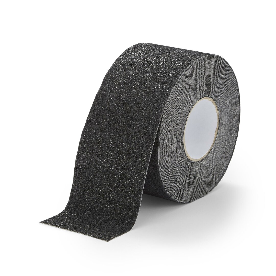 Čierna korundová protišmyková páska pre nerovné povrchy FLOMA Conformable - dĺžka 18,3 m, šírka 10 cm, hrúbka 1,1 mm