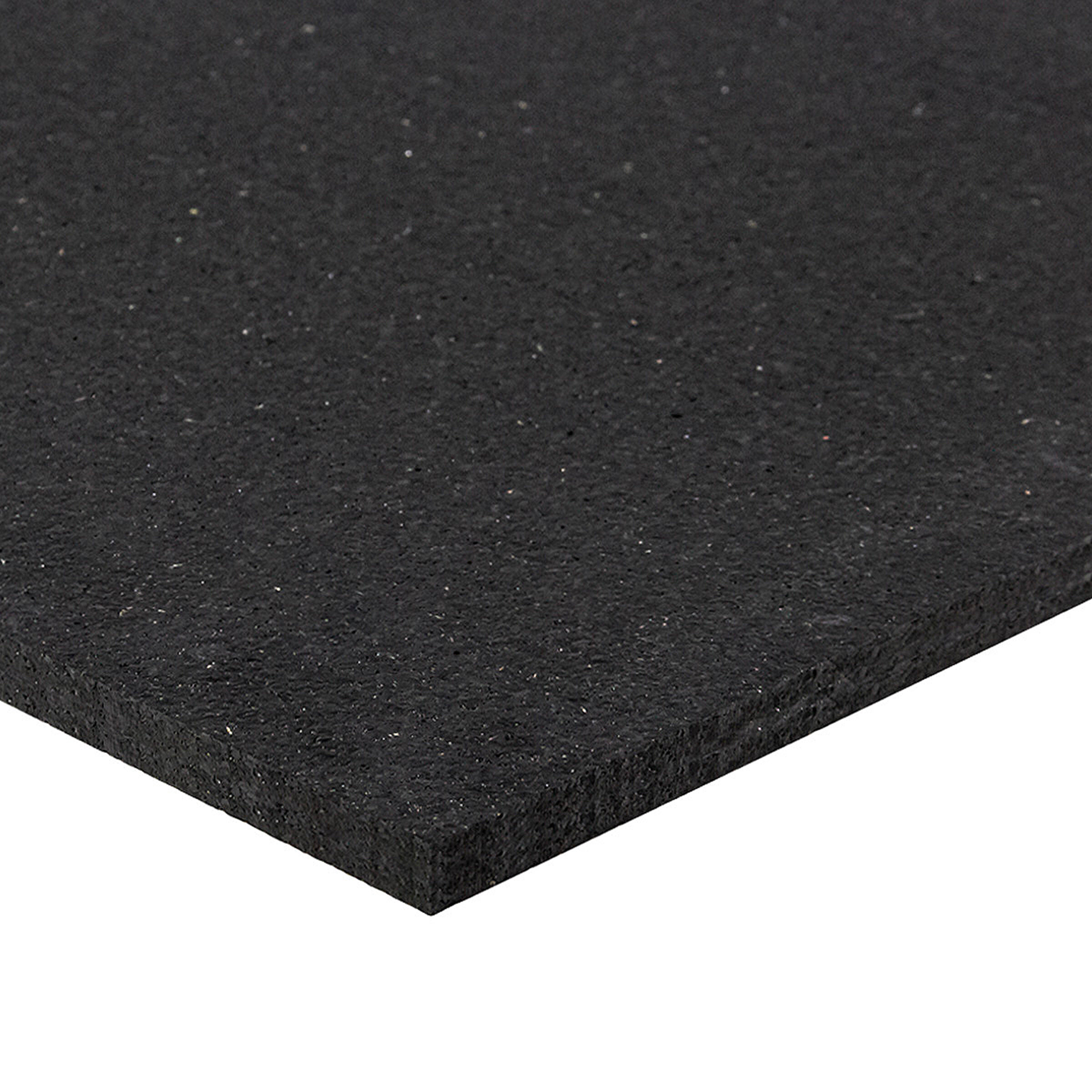 Čierna podlahová guma (puzzle - okraj) FLOMA FitFlo SF1050 - dĺžka 50 cm, šírka 50 cm, výška 1,6 cm