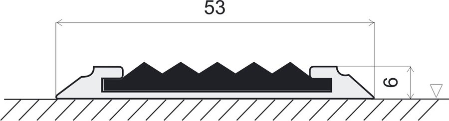 Černá hliníková schodová lišta s protiskluzovým páskem FLOMA Antislip - délka 100 cm, šířka 5,3 cm a výška 0,6 cm