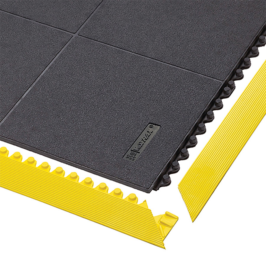 Čierna gumová rohož Cushion Ease Solid ESD - dĺžka 91 cm, šírka 91 cm a výška 1,9 cm